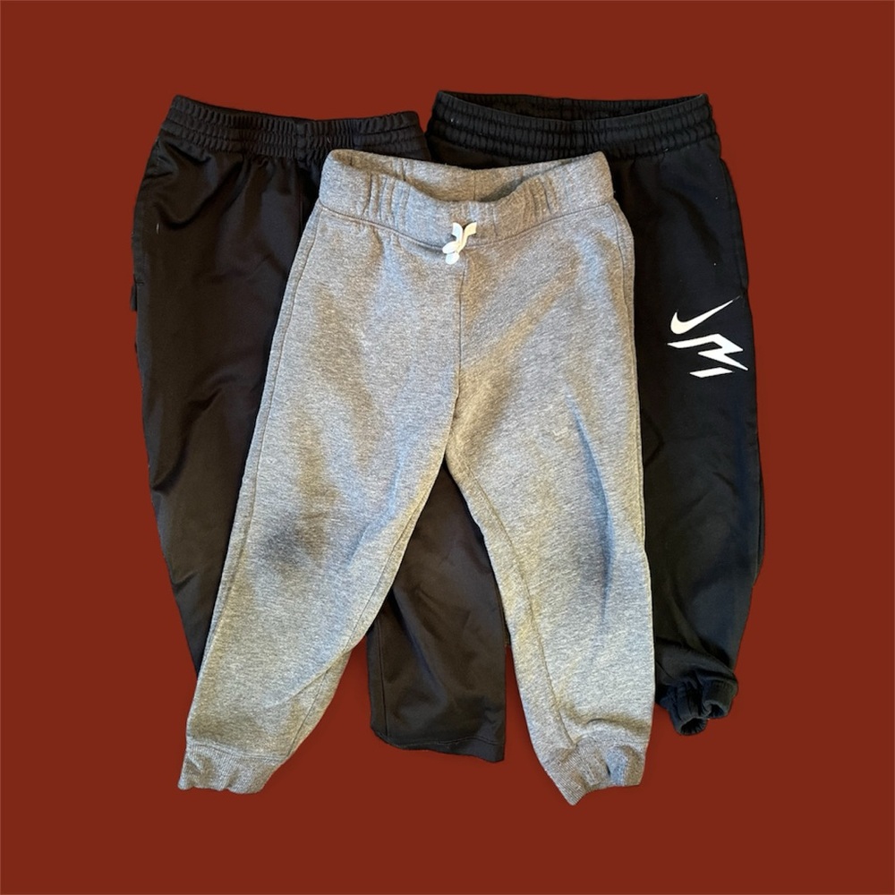 Bundle of 3 Black and Gray Joggers for Kids